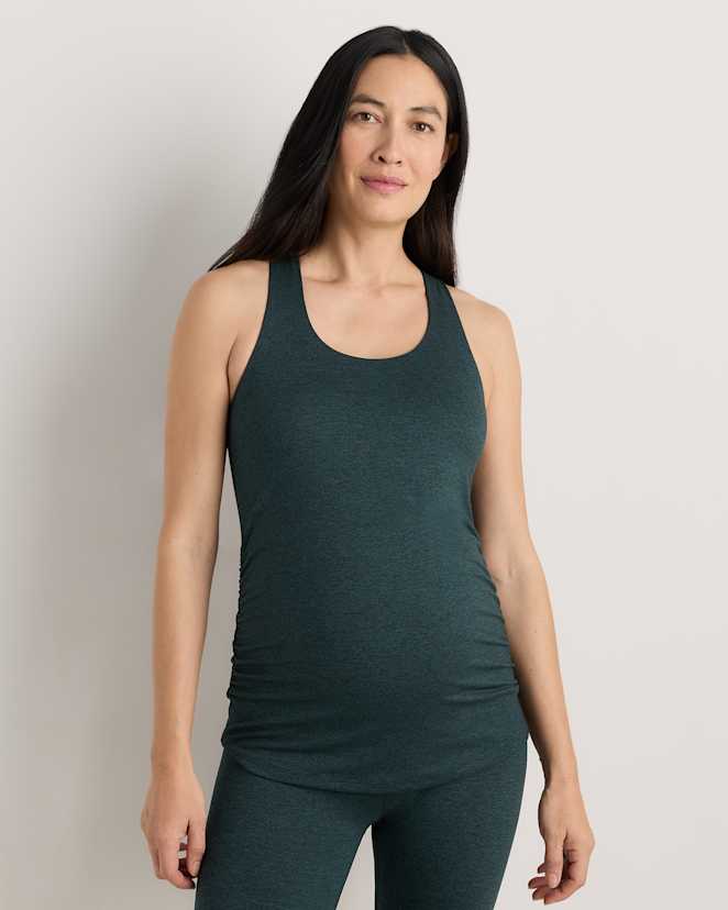 Heather Green Ultra-Soft Maternity Built-In Bra Tank