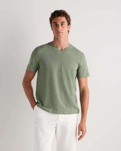 100% Organic Cotton Slub V-Neck Tee