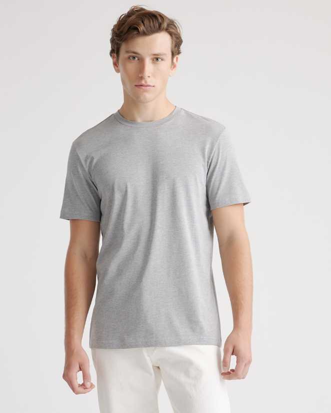 Heather Grey Cotton Modal Crew Neck Tee