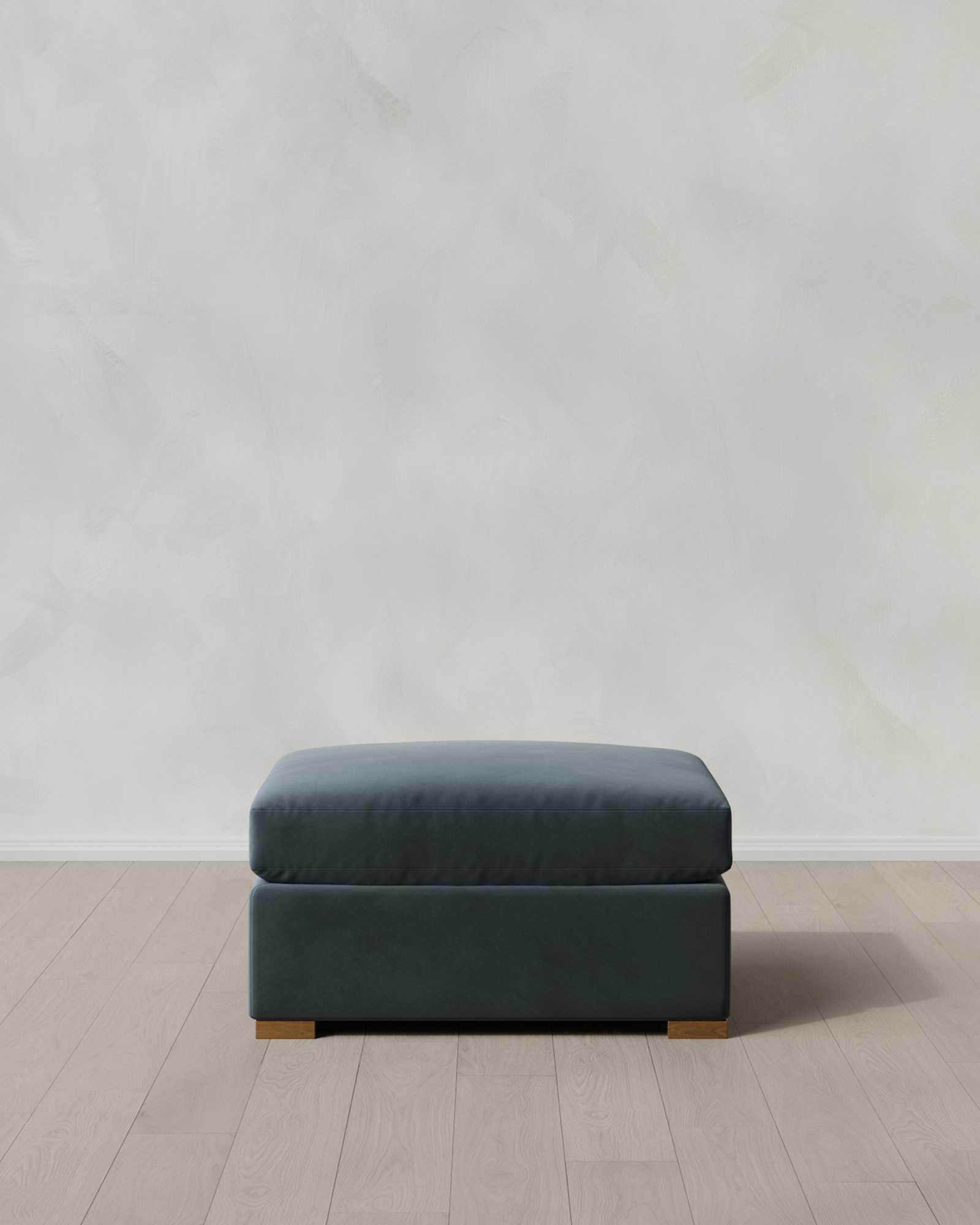 Pine Hollis Slope Arm Ottoman in Performance Velvet