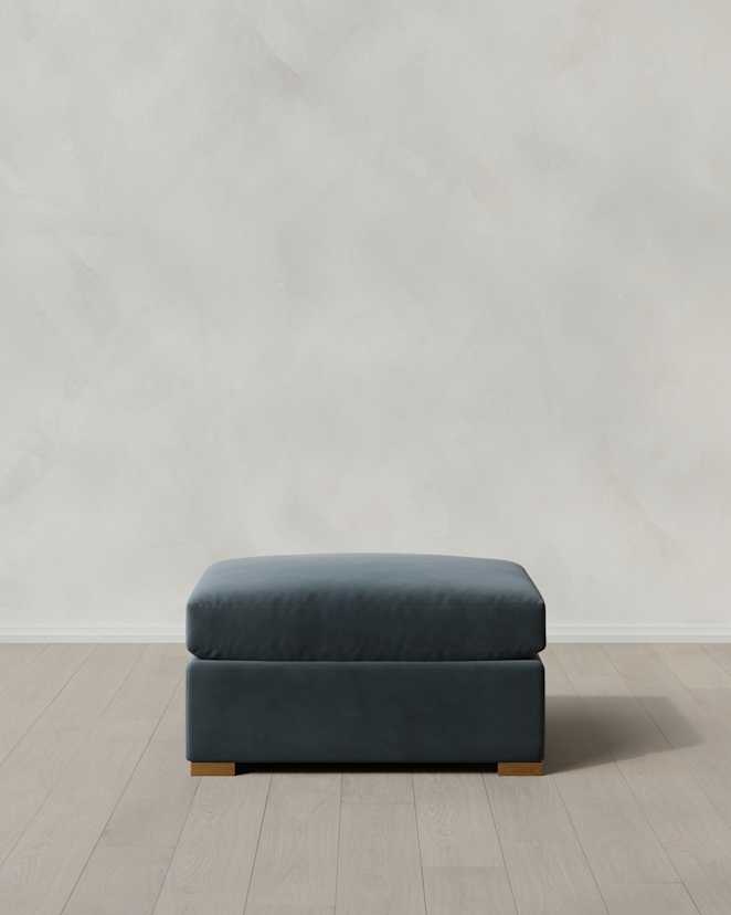 Pine Hollis Slope Arm Ottoman in Performance Velvet