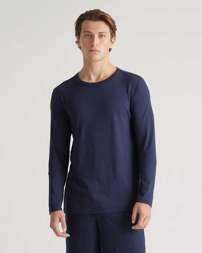 Navy Cotton Modal Long Sleeve Tee