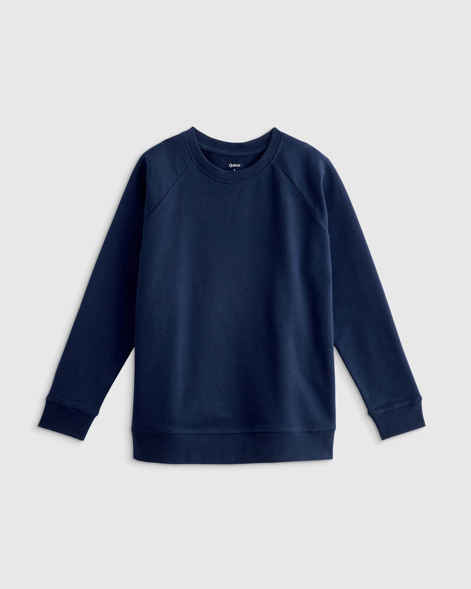 navy Organic Cotton French Terry Crew Neck Sweatshirt