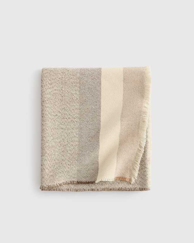 Espresso Wool Alpaca Stripe Throw