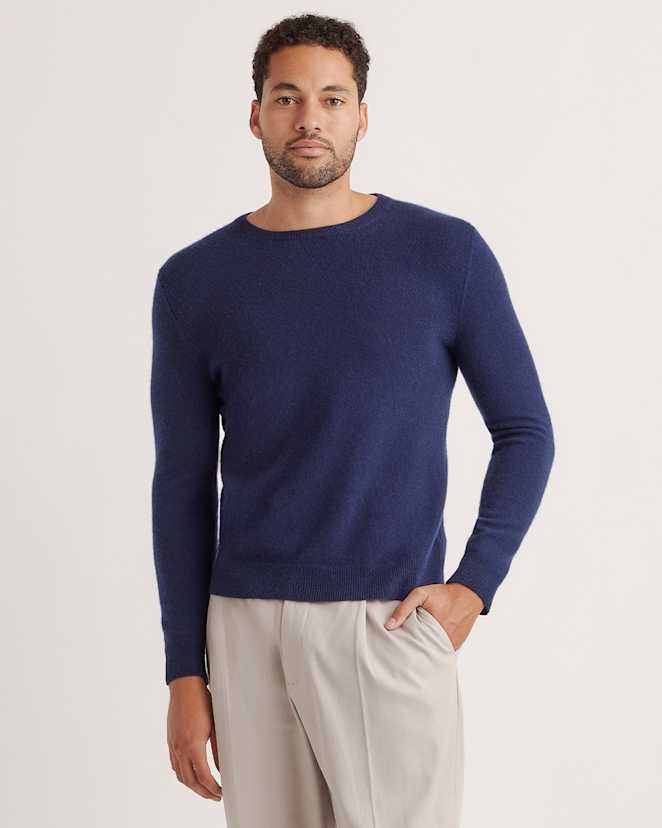 Navy Mongolian Spring Cashmere Crewneck Sweater