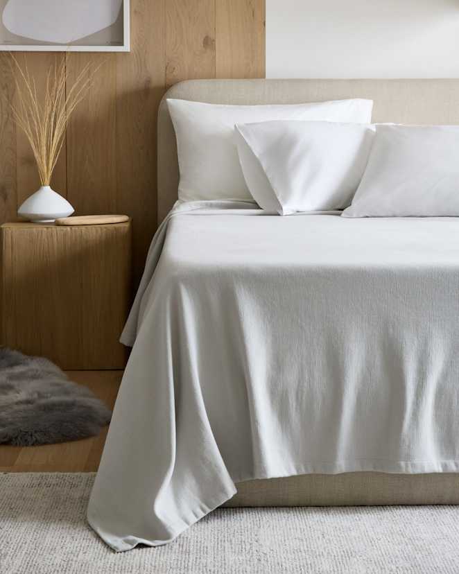 Silver Luxury Organic Cotton Bed Blanket