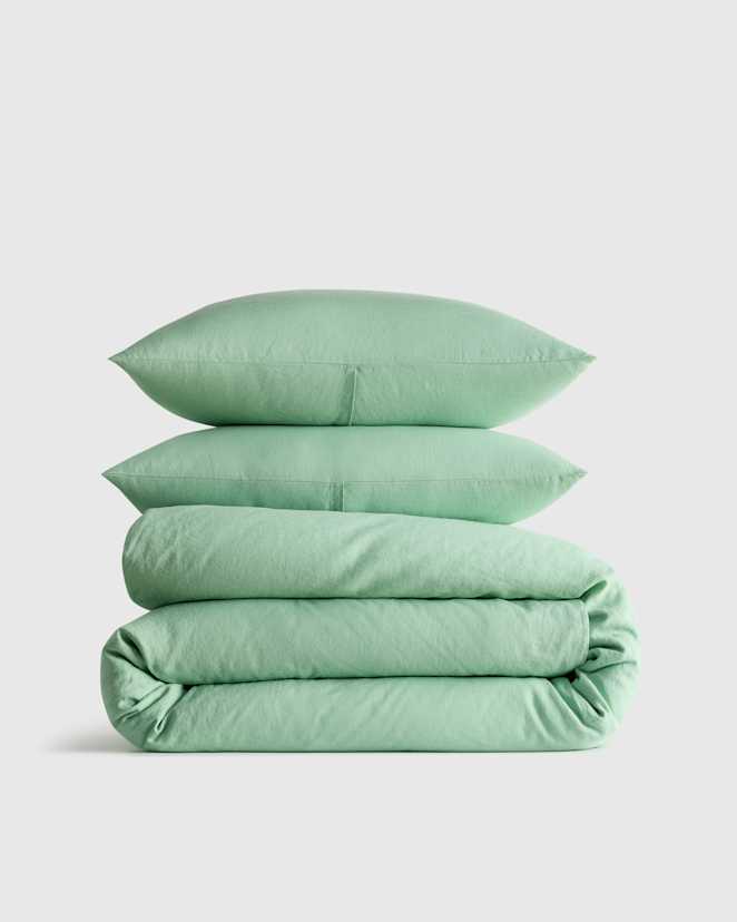 Jade European Linen Duvet Cover Set