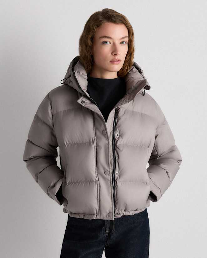 Morel Grey Blouson matelassé écourté en duvet responsable