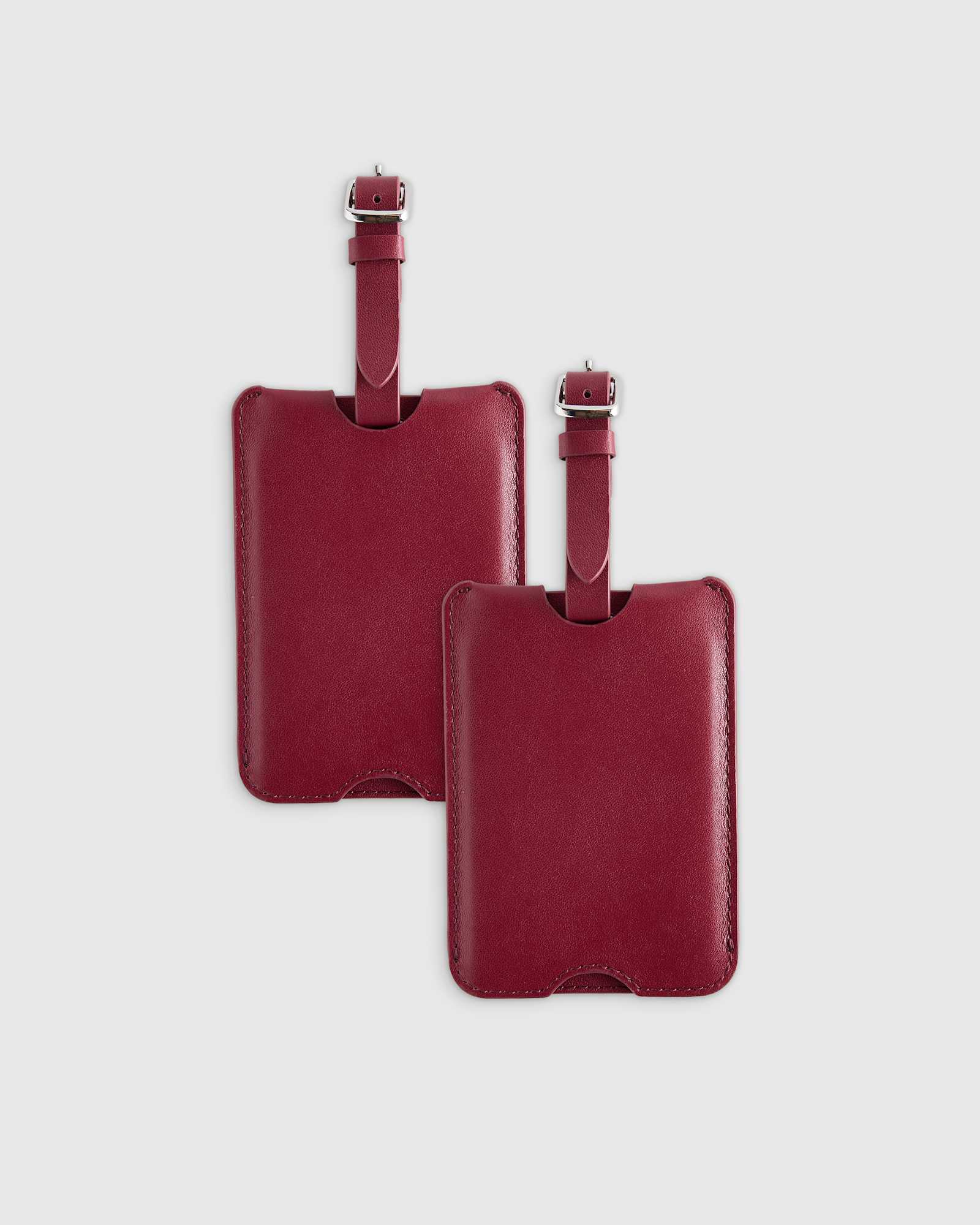 wine Nappa Leather Luggage Tag (2-Pack)