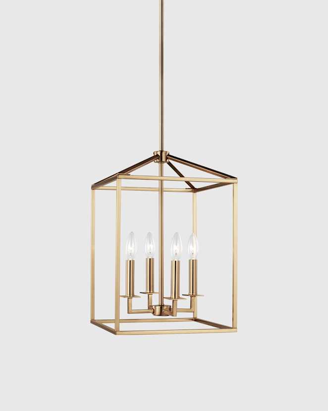 Brass Luminaire suspendu de style lanterne en acier