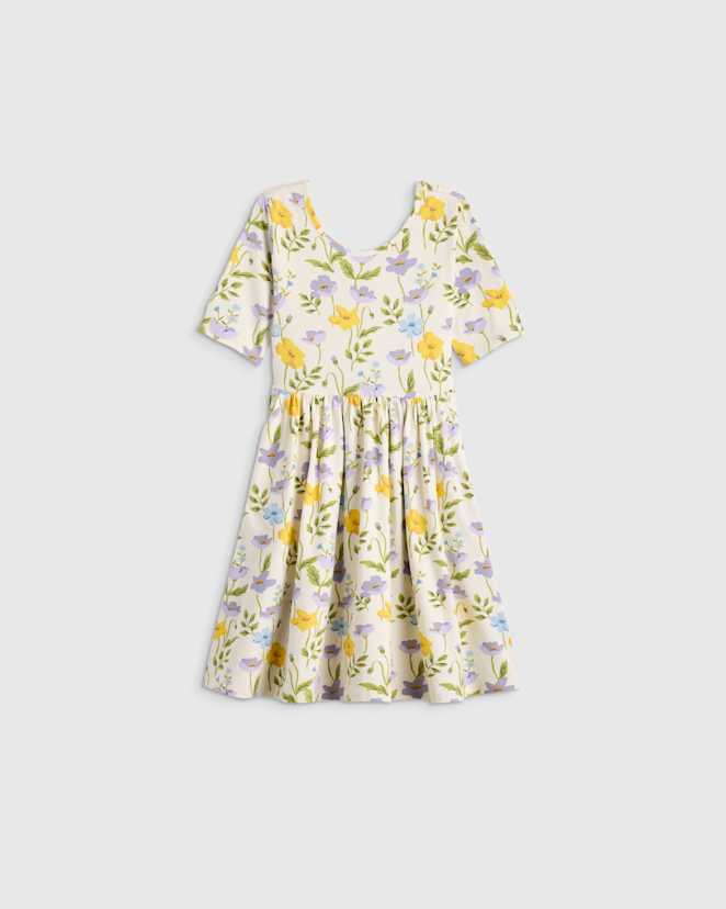 Purple Poppy Garden Organic Cotton Skater Dress