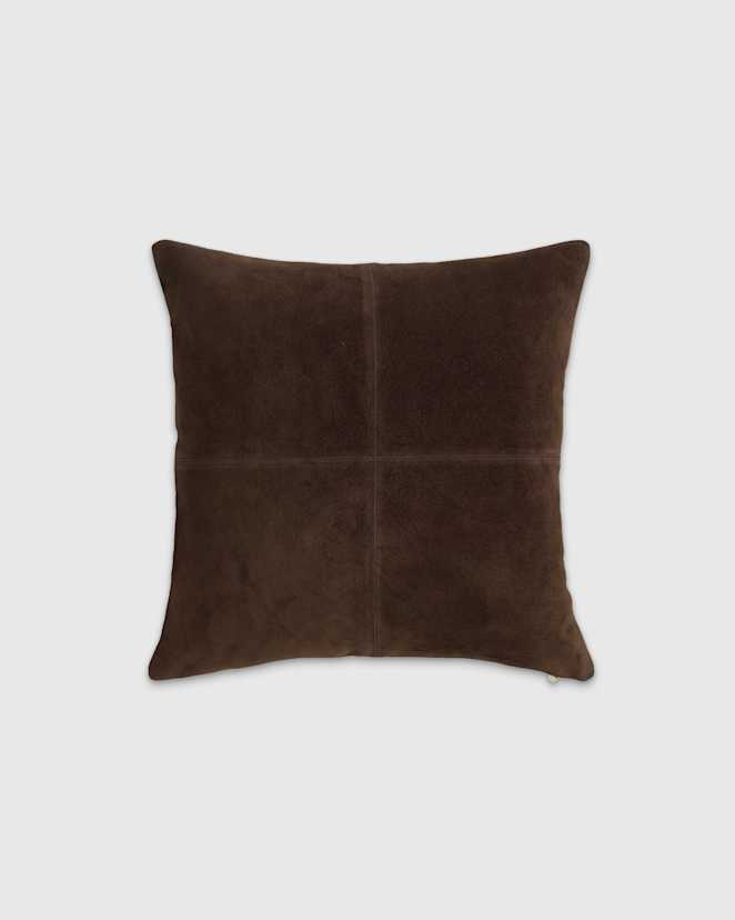 Chocolate Pieced Suede Pillow Cover