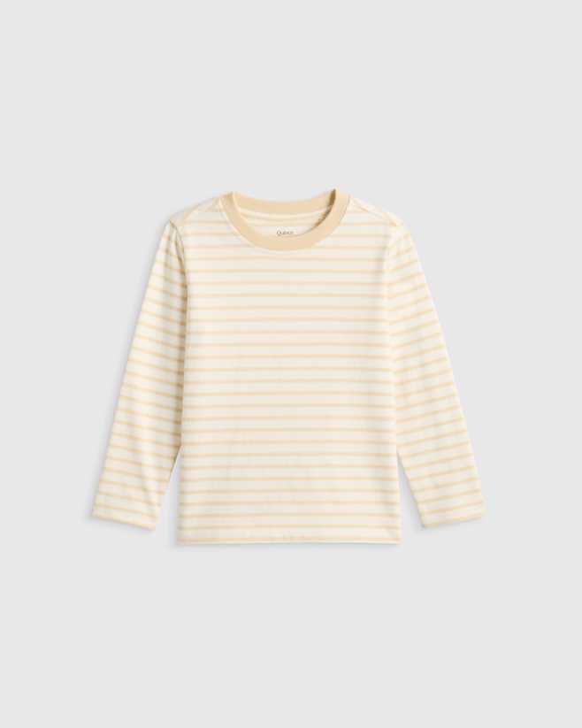 Oatmeal Stripe 100% Organic Cotton Jersey Long Sleeve Tee