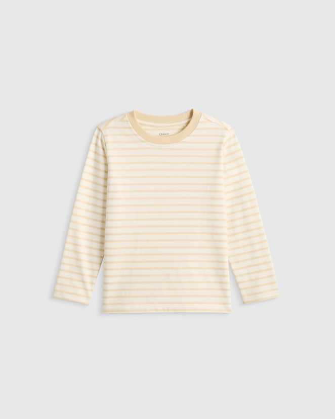Oatmeal Stripe 100% Organic Cotton Jersey Long Sleeve Tee