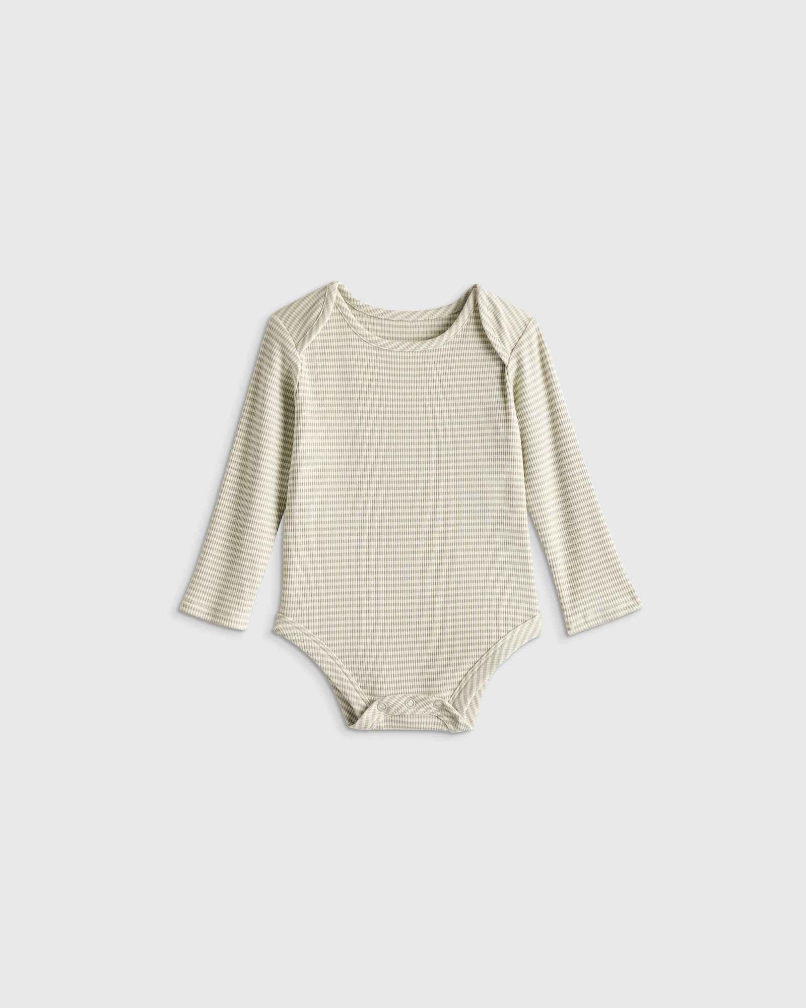grey-stripe Softest Rib Long Sleeve Bodysuit