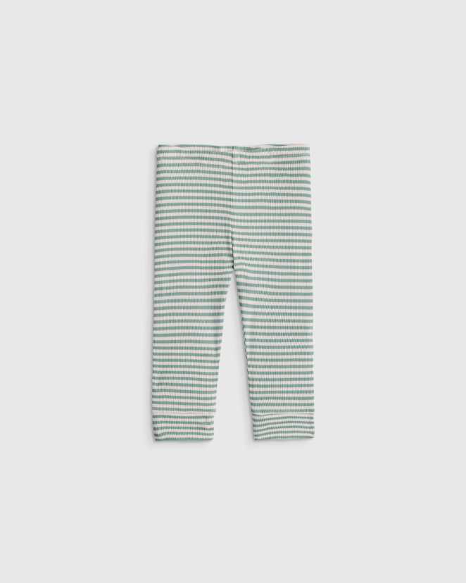 Green Stripe Softest Rib Leggings