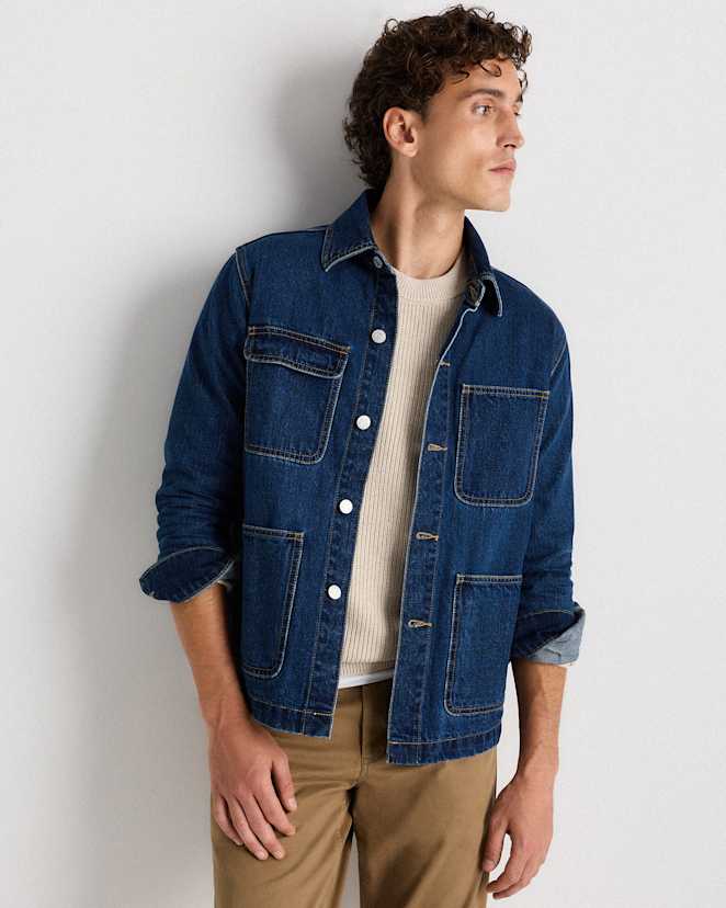 Dark Indigo 100% Organic Cotton Denim Chore Jacket