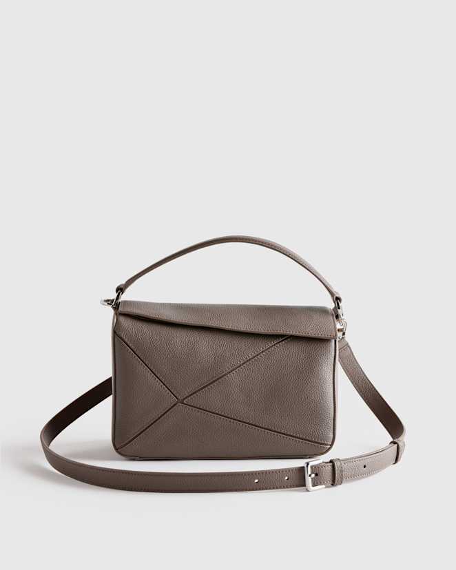 Mink Italian Leather Patchwork Crossbody