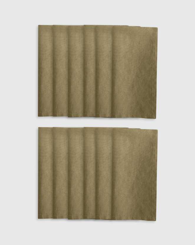 Aloe Serviettes de table en lin européen (ensemble de 12)