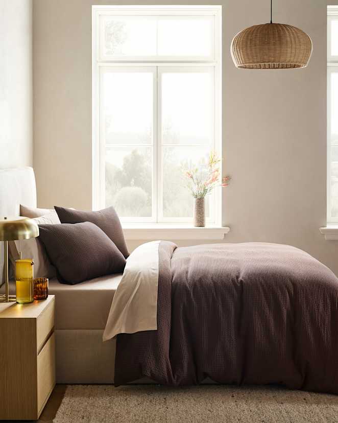 Espresso Organic Luxe Honeycomb Duvet Cover