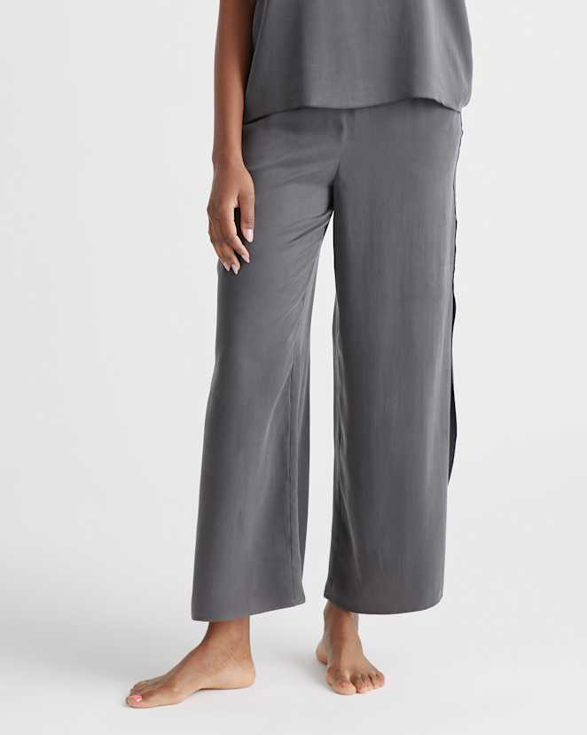 Charcoal Pantalon de pyjama en soie lavable à 100 %