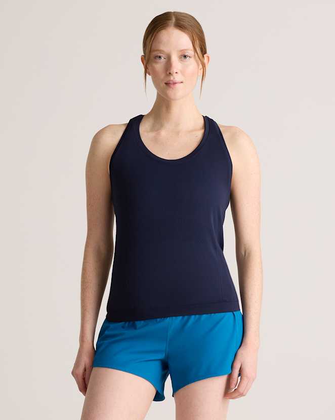 Deep Navy Seamless Waist-Length Racerback Tank