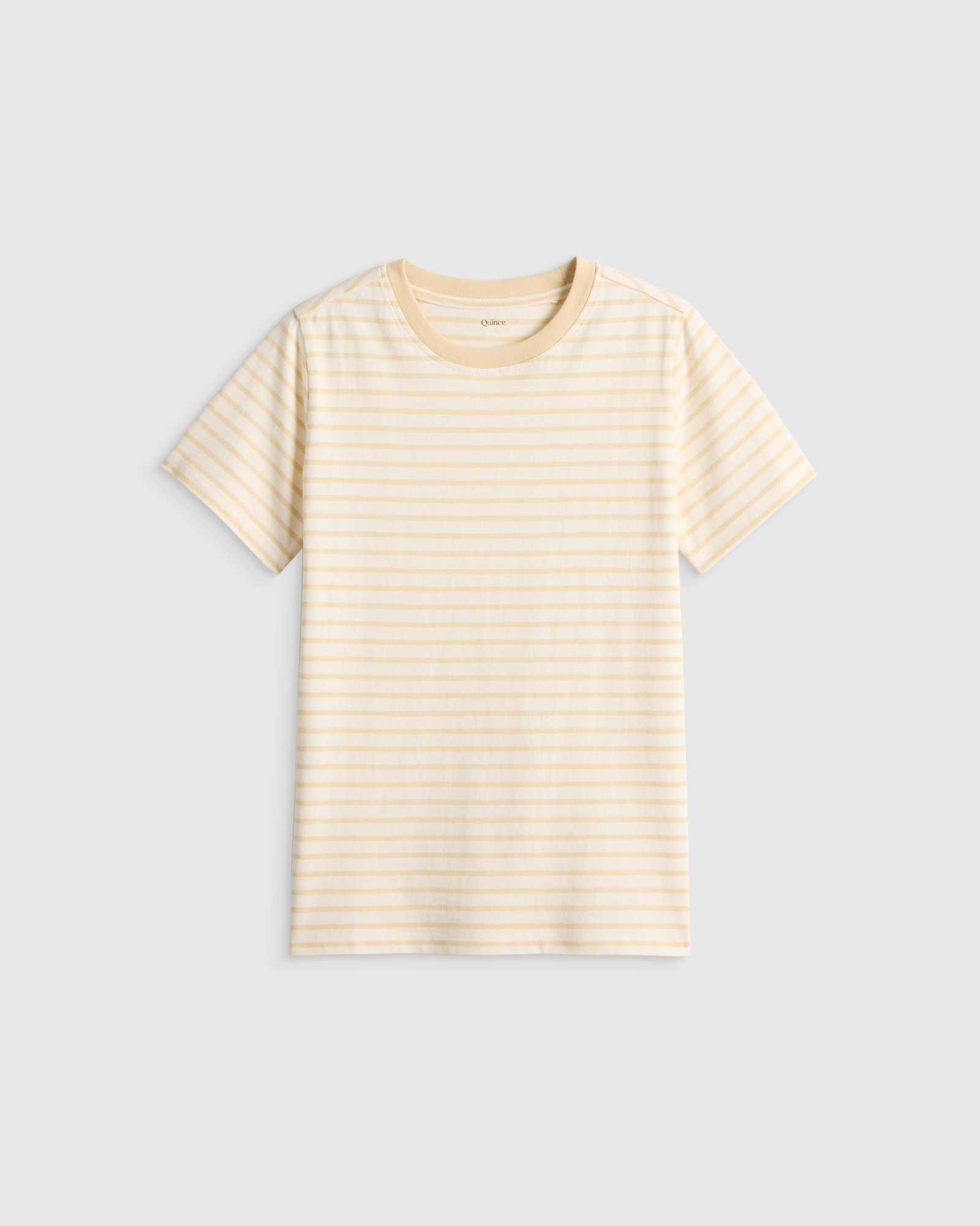 oatmeal-stripe 100% Organic Cotton Jersey Short Sleeve Tee