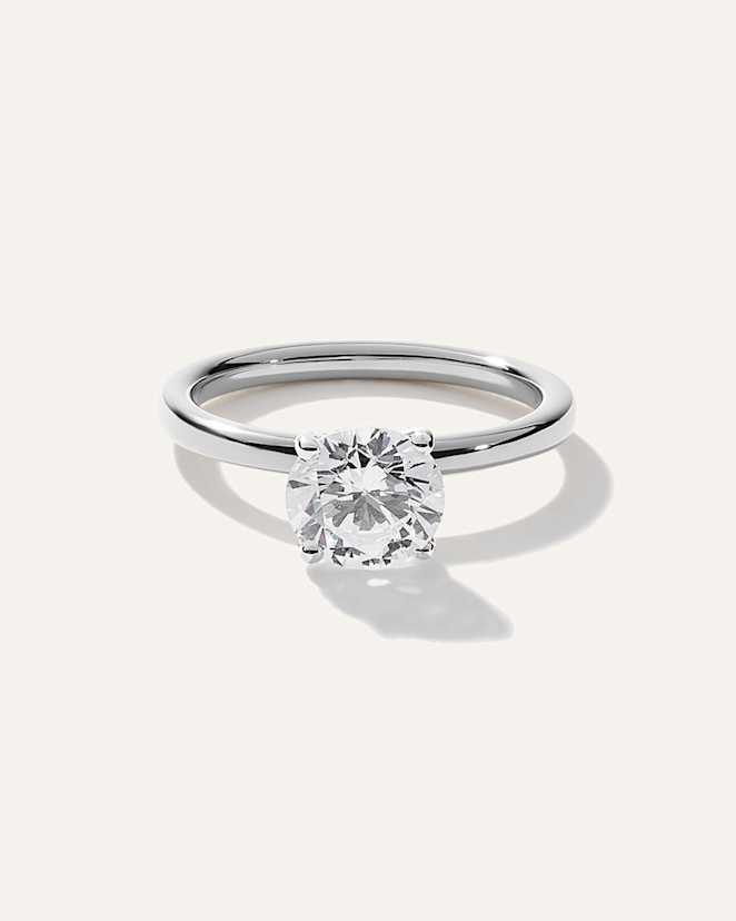 Platinum Lab Grown Diamond Round Comfort Fit Engagement Ring - 1.50ct
