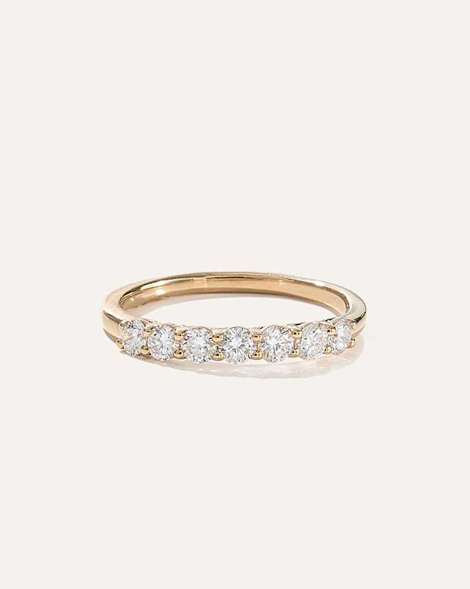 Yellow Gold Lab Grown Diamond Round Seven Stone Band