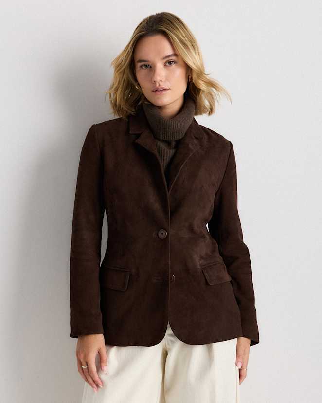 Espresso Brown 100% Suede Blazer