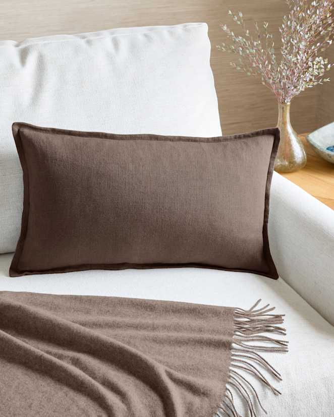Espresso European Linen Flange Edge Pillow Cover