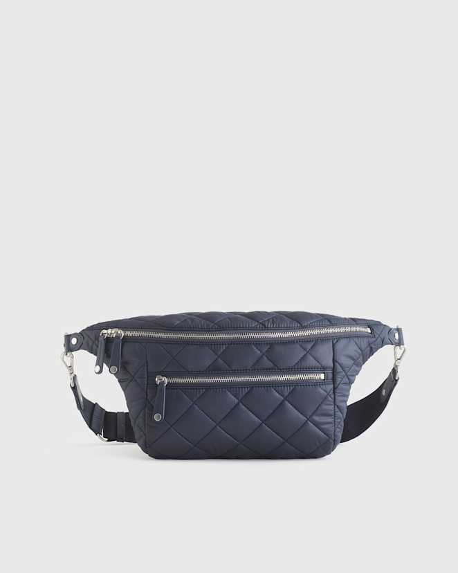Navy Transit Quilted Sling Bag