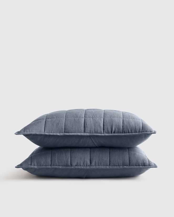 Nightfall European Linen Box Quilted Sham Set