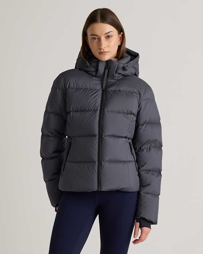 Carbon Grey Responsible Down Cinch Waist Puffer Jacket