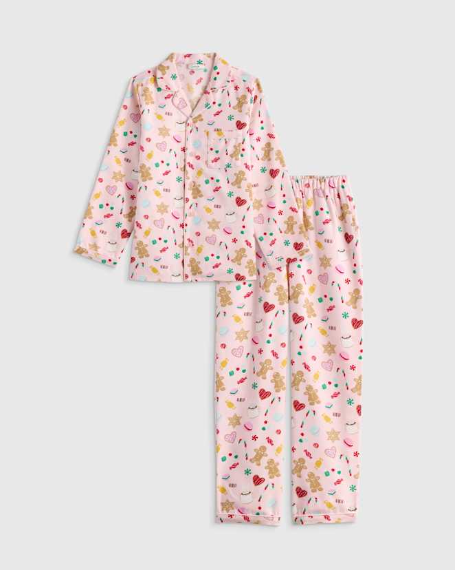 U--1084-SWTTRT KId Sweet Treats Holiday Flannel Pajama Set