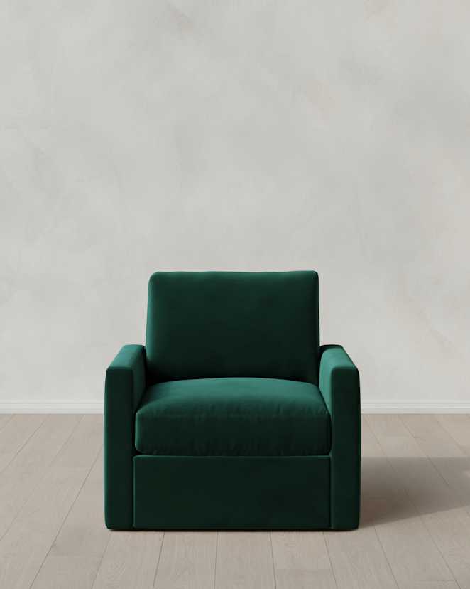 Spruce Brennan Swivel Chair in Performance Velvet