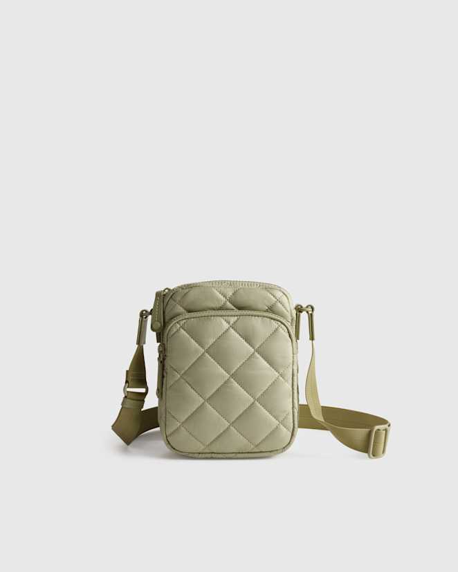 Tea Green Transit Quilted Phone Crossbody