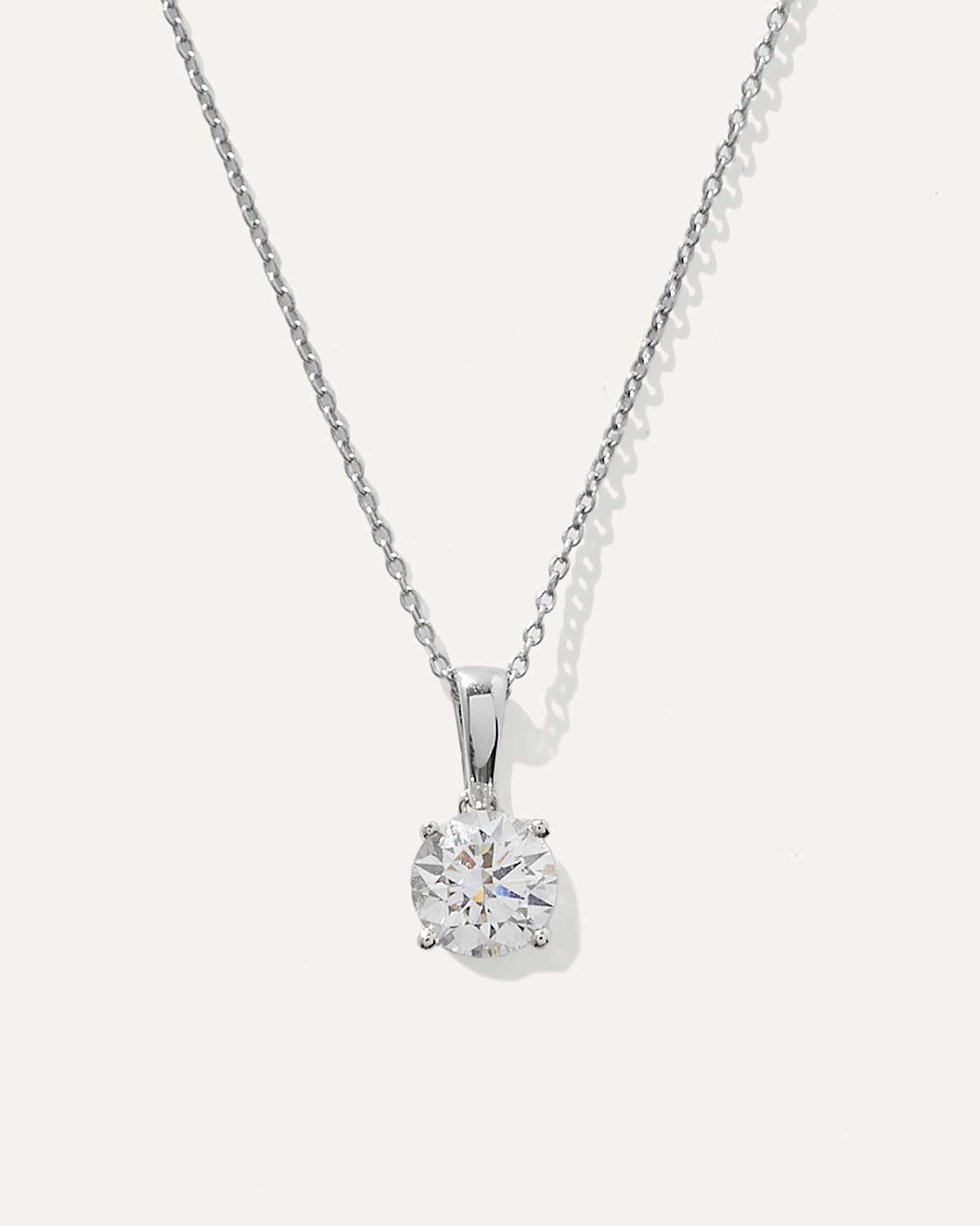 white-gold 14K Gold Lab Grown Diamond Solitaire Necklace