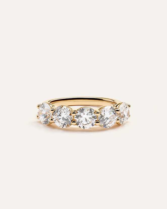 Yellow Gold Lab Grown Diamond Five Stone Band