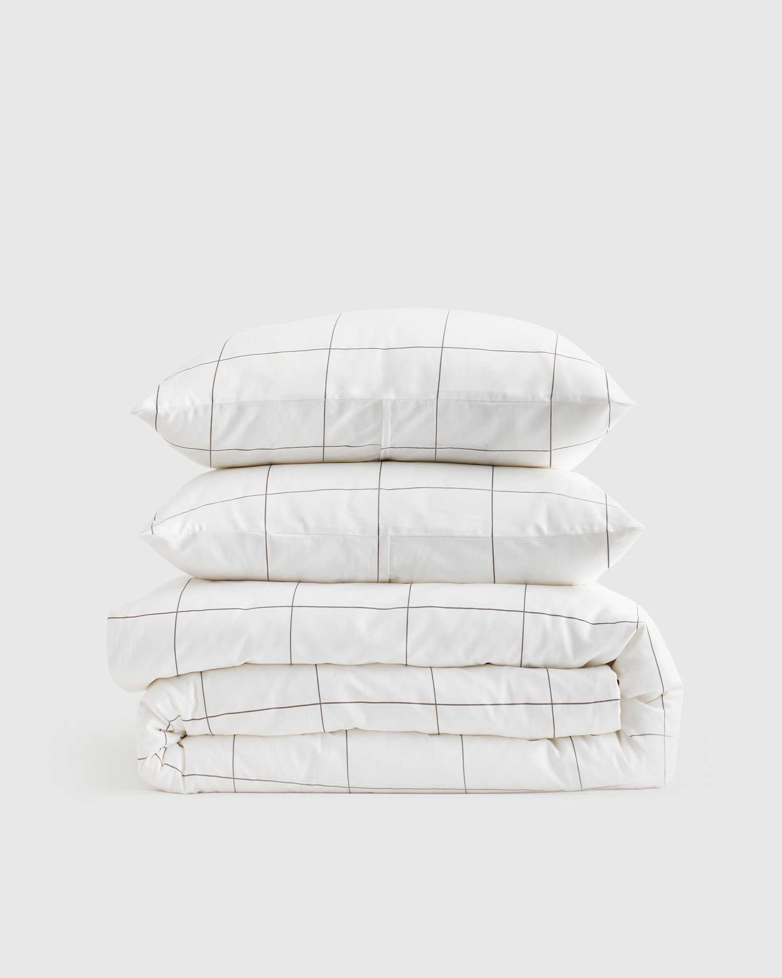 Windowpane Luxury Organic Sateen Duvet Cover Set
