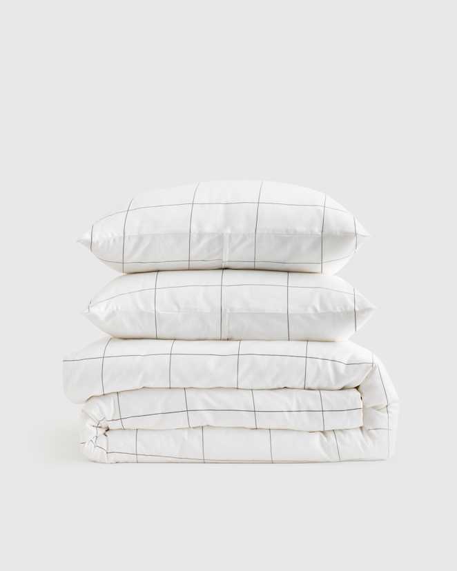 Windowpane Luxury Organic Sateen Duvet Cover Set