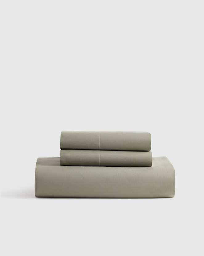 Dried Sage Organic Crisp & Smooth Cotton Fitted Sheet Set