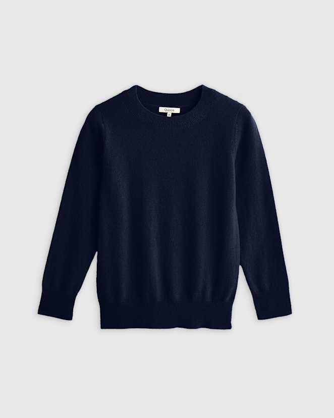 True Navy Washable Cashmere Crewneck Sweater