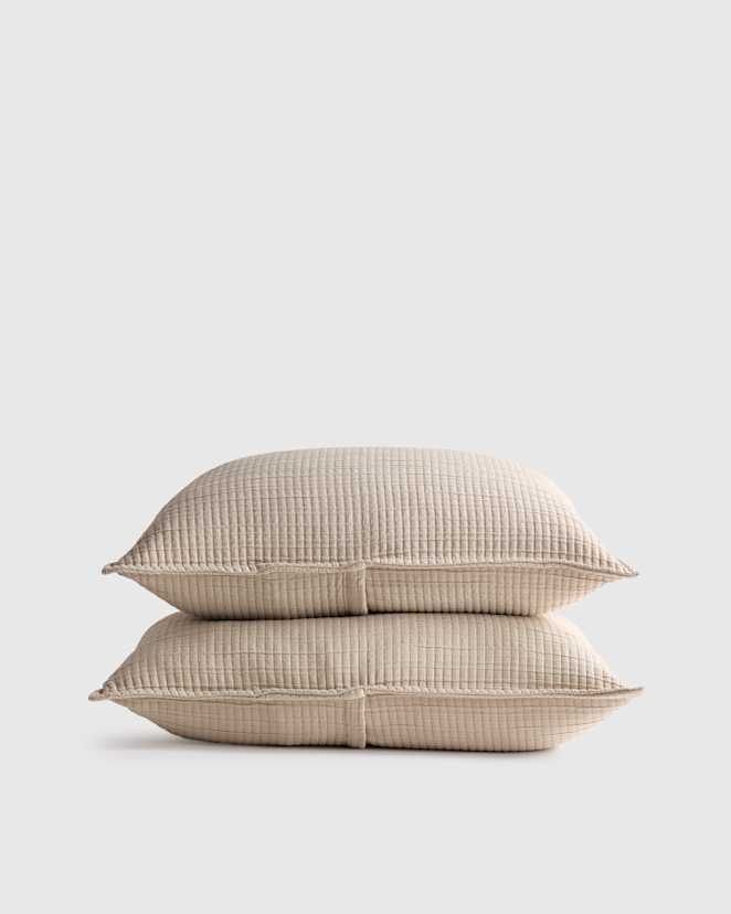Toffee Organic Ribbed Cotton Shams