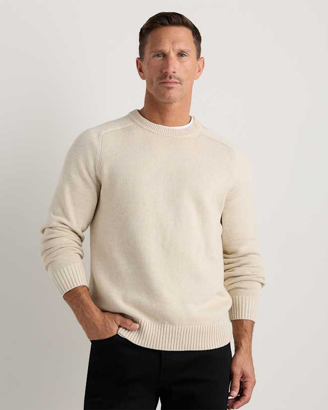 Speckled Beige 100% Organic Cotton Crewneck Sweater