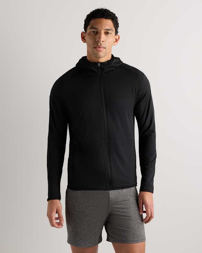 Black Flowknit Performance Zip Hoodie