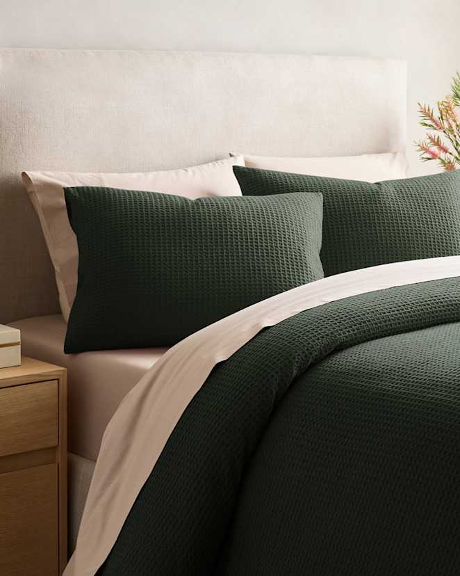 Pine Organic Luxe Honeycomb Sham Set