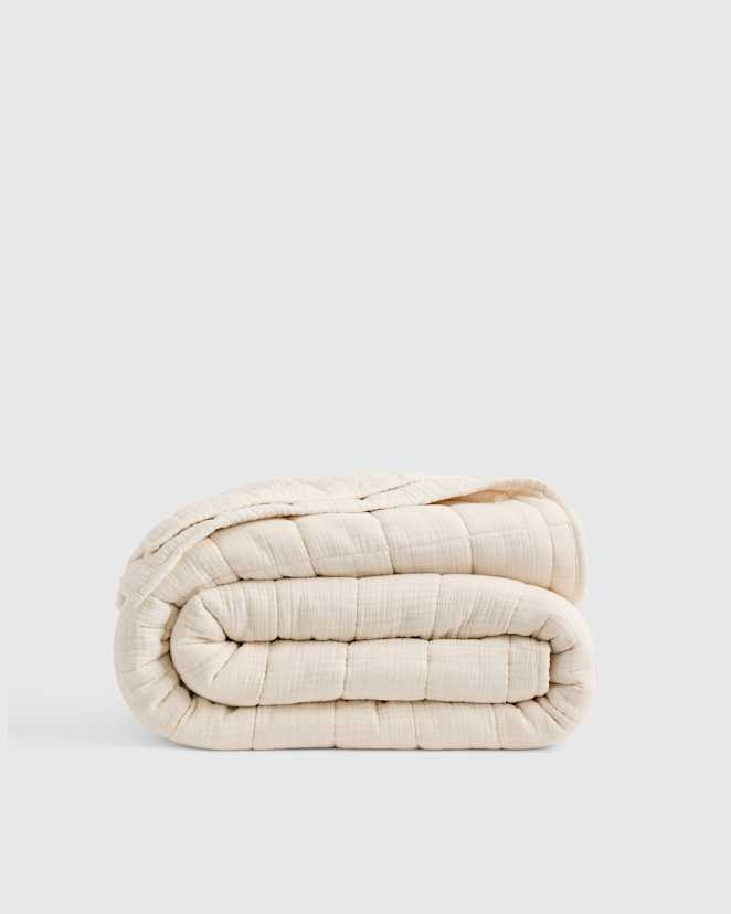 Undyed Courtepointe en gaze aérée biologique à carreaux