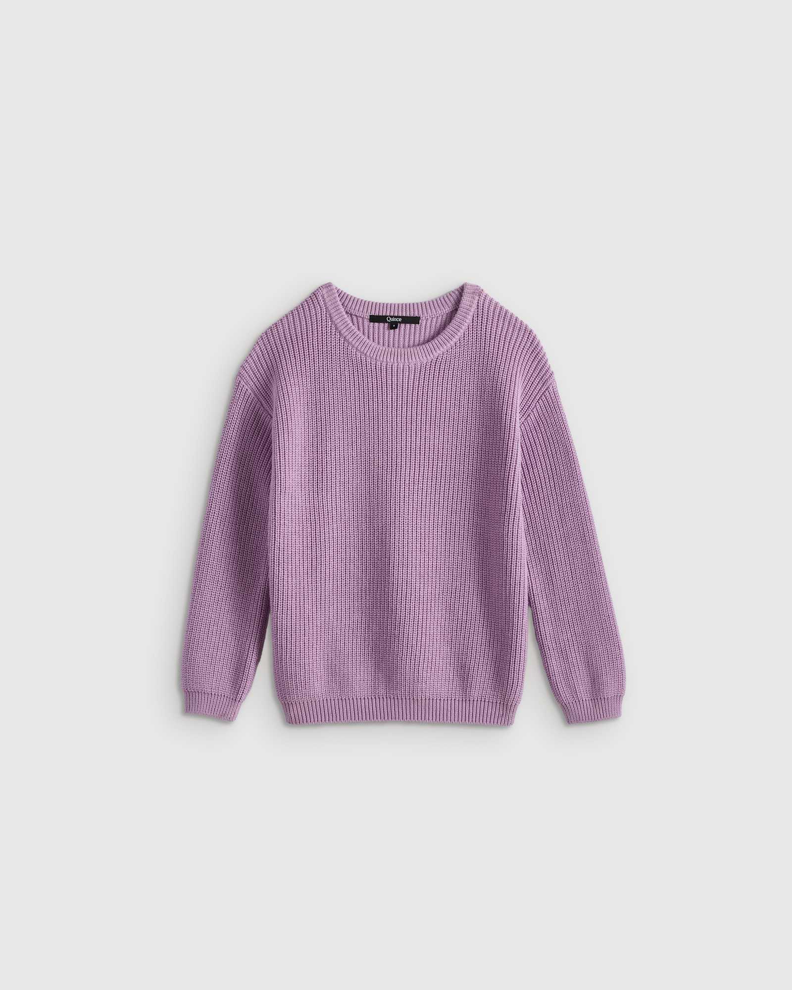 lavender-mist 100% Organic Cotton Fisherman Tunic Sweater