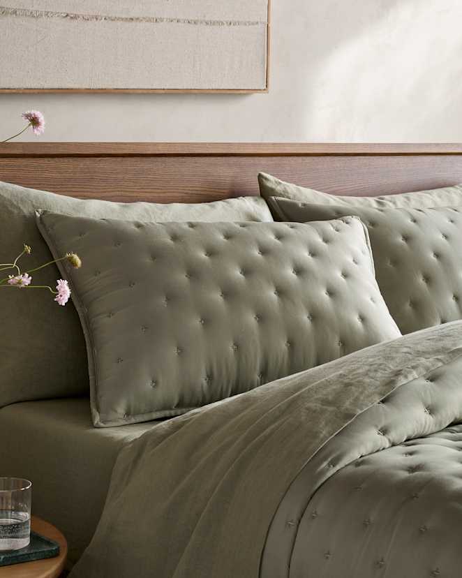Sage Bamboo Dream Quilted Pillowcase Set